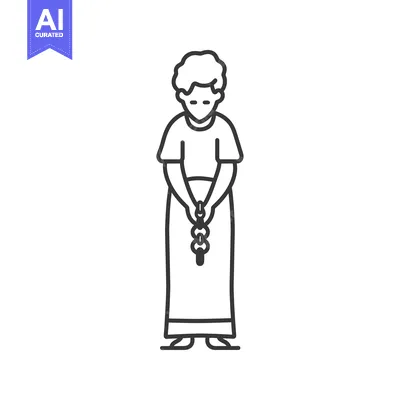 Premium design asset: Line Drawing of a Person Bowing with Hands Together