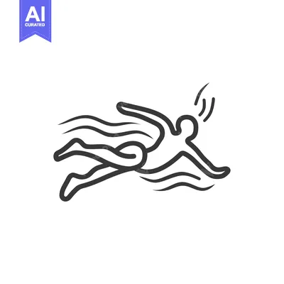 Aset premium populer: Line Drawing of a Person Falling Through the Air