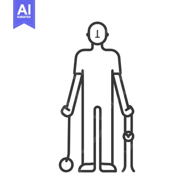 Aset premium populer: Line Drawing of a Person Holding a Ski Pole and a Ball on a String