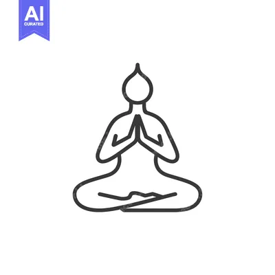 Aset desain premium: Line Drawing of a Person in a Meditation Pose