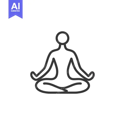 Premium design asset: Line drawing of a person in a meditative yoga pose