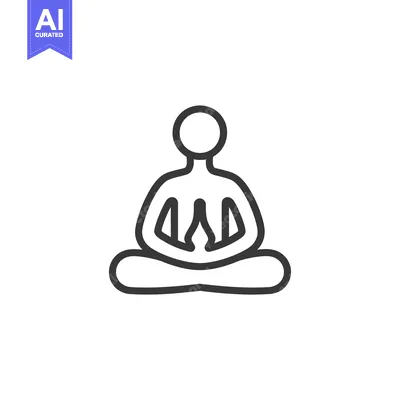 Aset desain premium: Line drawing of a person in a seated meditation pose