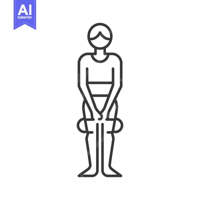 Popular premium asset: Line Drawing of a Person in a Sitting Position with Arms Folded