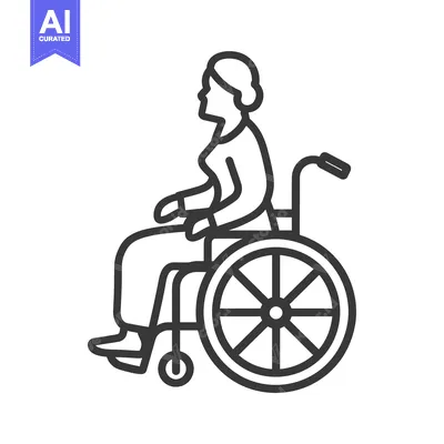 Aset premium populer: Line Drawing of a Person in a Wheelchair