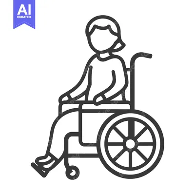 Aset premium populer: Line Drawing of a Person in a Wheelchair