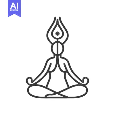 Aset premium populer: Line Drawing of a Person in a Yoga Pose