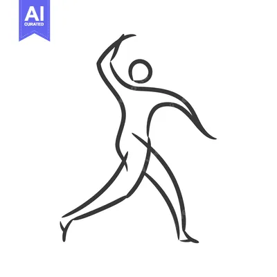 Aset premium populer: Line drawing of a person in motion