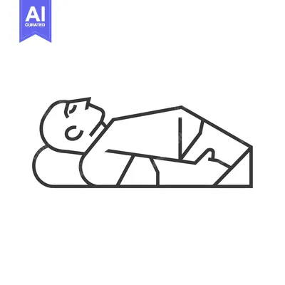 Aset premium populer: Line drawing of a person lying on their back with knees bent
