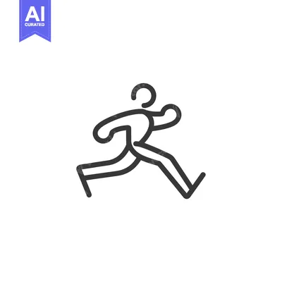 Aset desain premium: Line drawing of a person running forward
