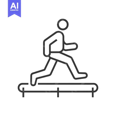 Line Drawing of a Person Running on a Treadmill