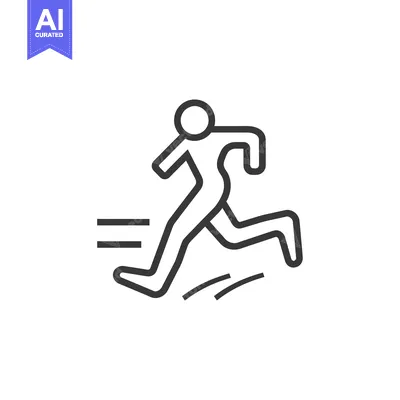 Aset premium populer: Line drawing of a person running, with motion lines