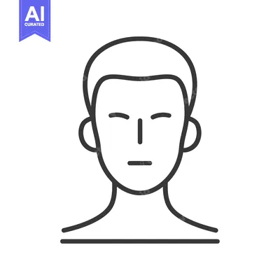 Aset premium populer: Line Drawing of a Person's Face with Closed Eyes