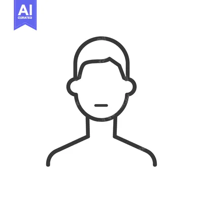 Aset premium populer: Line drawing of a person's head and shoulders