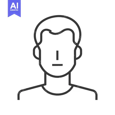 Aset desain premium: Line Drawing of a Person's Head and Shoulders
