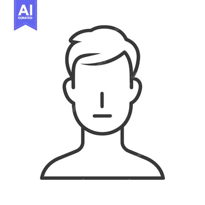 Aset desain premium: Line drawing of a person's head and shoulders