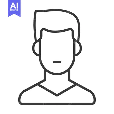 Premium design asset: Line drawing of a person's head and shoulders