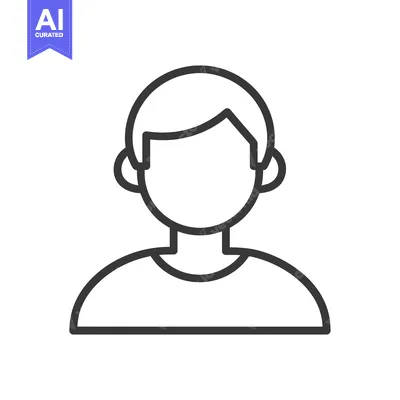 Aset desain premium: Line drawing of a person's head and shoulders