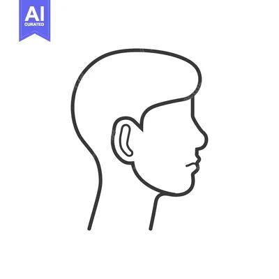 Aset premium populer: Line Drawing of a Person's Head in Profile
