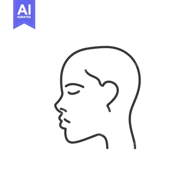 Aset premium populer: Line Drawing of a Person's Head in Profile