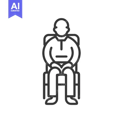 Aset premium populer: Line Drawing of a Person Sitting in a Chair