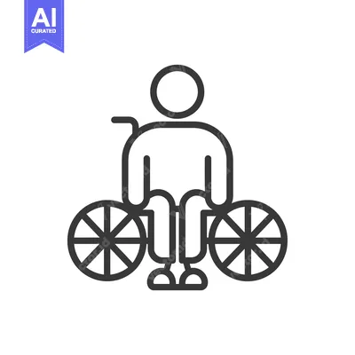 Aset desain premium: Line drawing of a person sitting in a wheelchair