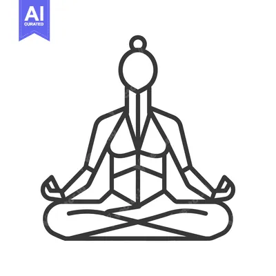 Premium design asset: Line Drawing of a Person Sitting in a Yoga Pose