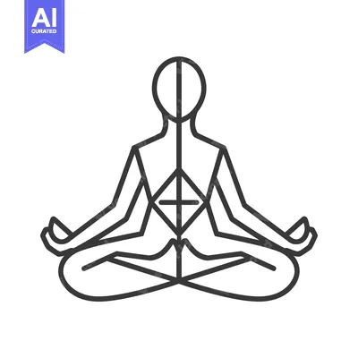 Aset premium populer: Line Drawing of a Person Sitting in Meditation Pose