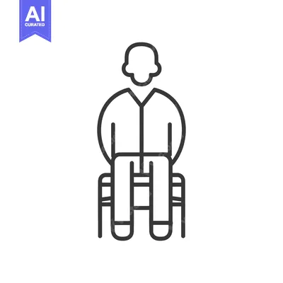Aset desain premium: Line Drawing of a Person Sitting on a Chair