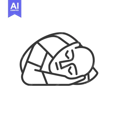 Aset premium populer: Line Drawing of a Person Sleeping in a Tent