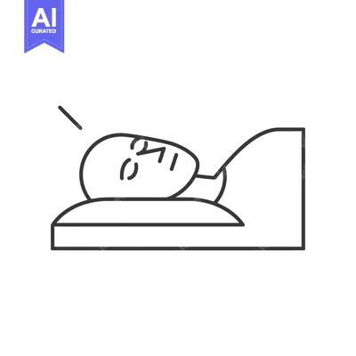 Line Drawing of a Person Sleeping in Bed