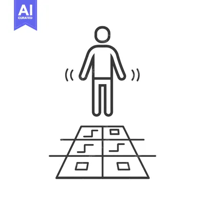 Aset premium populer: Line Drawing of a Person Standing on a Tile Floor