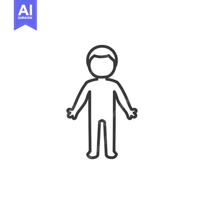 Aset premium populer: Line drawing of a person standing with arms outstretched