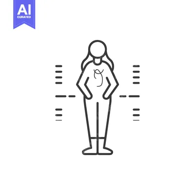 Aset desain premium: Line drawing of a person standing with hands on hips