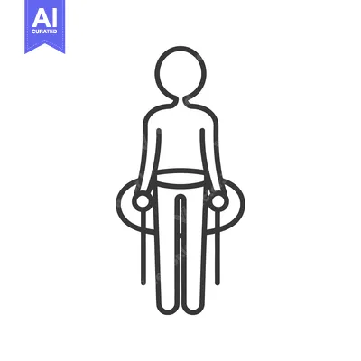 Aset premium populer: Line drawing of a person using crutches