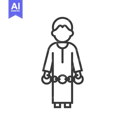Popular premium asset: Line Drawing of a Person Wearing a Long Robe and Holding Two Objects