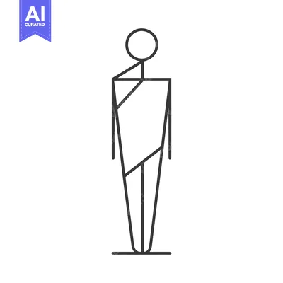 Line Drawing of a Person Wearing a Sari