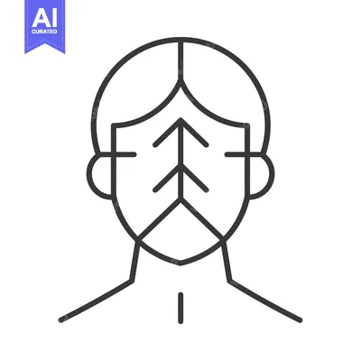Aset premium populer: Line drawing of a person with a face mask