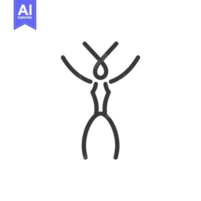 Aset premium populer: Line Drawing of a Person with Arms Raised