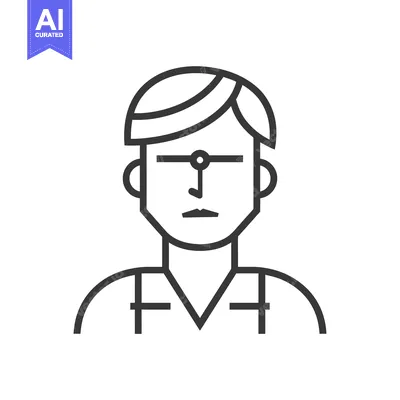 Aset premium populer: Line Drawing of a Person with a Unique Facial Feature