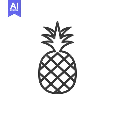 Popular premium asset: Line Drawing of a Pineapple with a Spiky Top