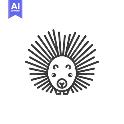 Aset premium populer: Line Drawing of a Porcupine with Spikes