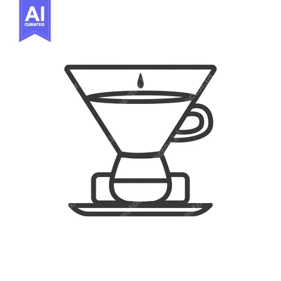 Popular premium asset: Line Drawing of a Pour-Over Coffee Maker