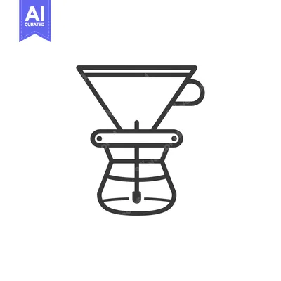 Aset premium populer: Line Drawing of a Pour Over Coffee Maker