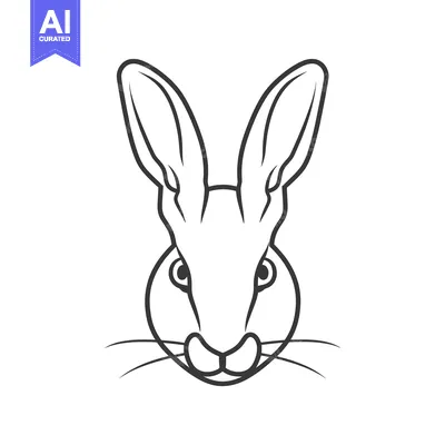 Line Drawing of a Rabbit's Face