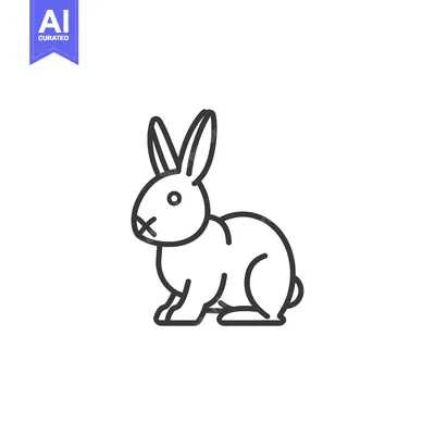 Popular premium asset: Line drawing of a rabbit with long ears