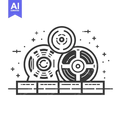 Line Drawing of a Reel-to-Reel Tape Recorder