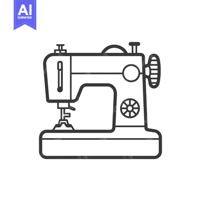 Premium design asset: Line Drawing of a Sewing Machine