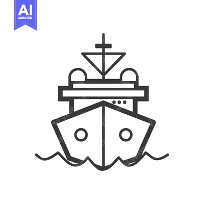 Popular premium asset: Line Drawing of a Ship Sailing on Water