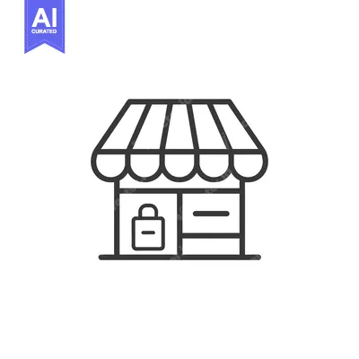Popular premium asset: Line Drawing of a Shop Front with an Awning