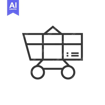 Aset premium populer: Line Drawing of a Shopping Cart with Two Wheels